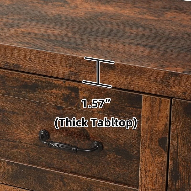 60 Inch Large 6 Drawers Storage Dresser TV Stand for 65" Brown - 58 inches
