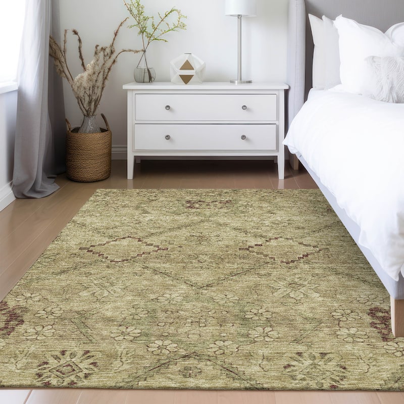 Machine Washable Indoor/ Outdoor Chantille Boho Global Rug