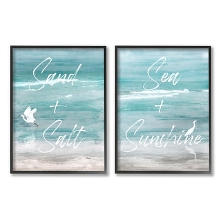 Stupell Coastal Beach Phrases 2 Piece Framed Giclee Art Set Design by ...