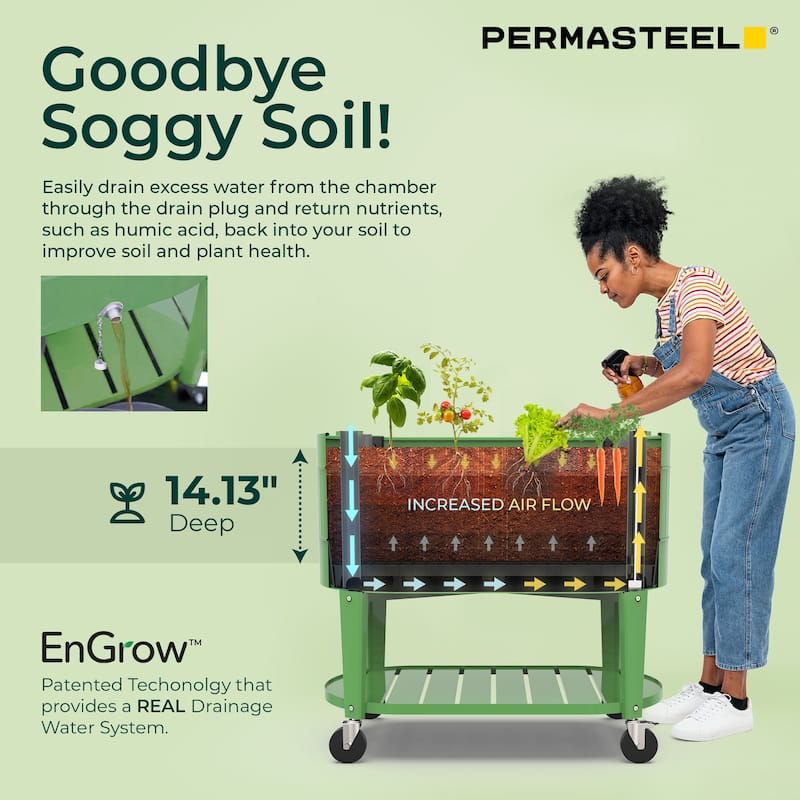 Permasteel Raised Garden Bed with Legs with EnGrow™ TrueSoil™ Technology