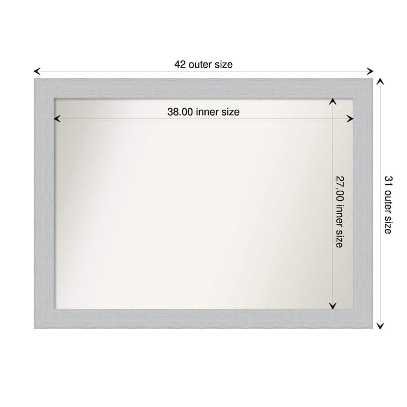 Non-Beveled Wood Bathroom Wall Mirror - Shiplap White Frame