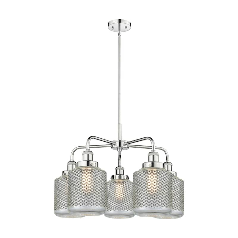 Innovations Lighting Edison - 5 Light 24" Stem Hung Chandelier - Polished Chrome