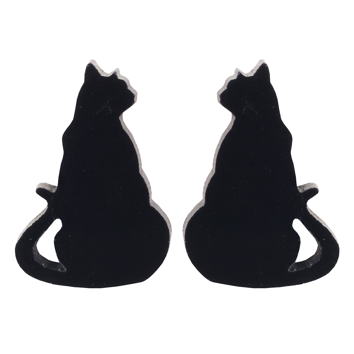 Shop Wood Cut Animal Earrings Cat Silhouette Laser Cut Hand