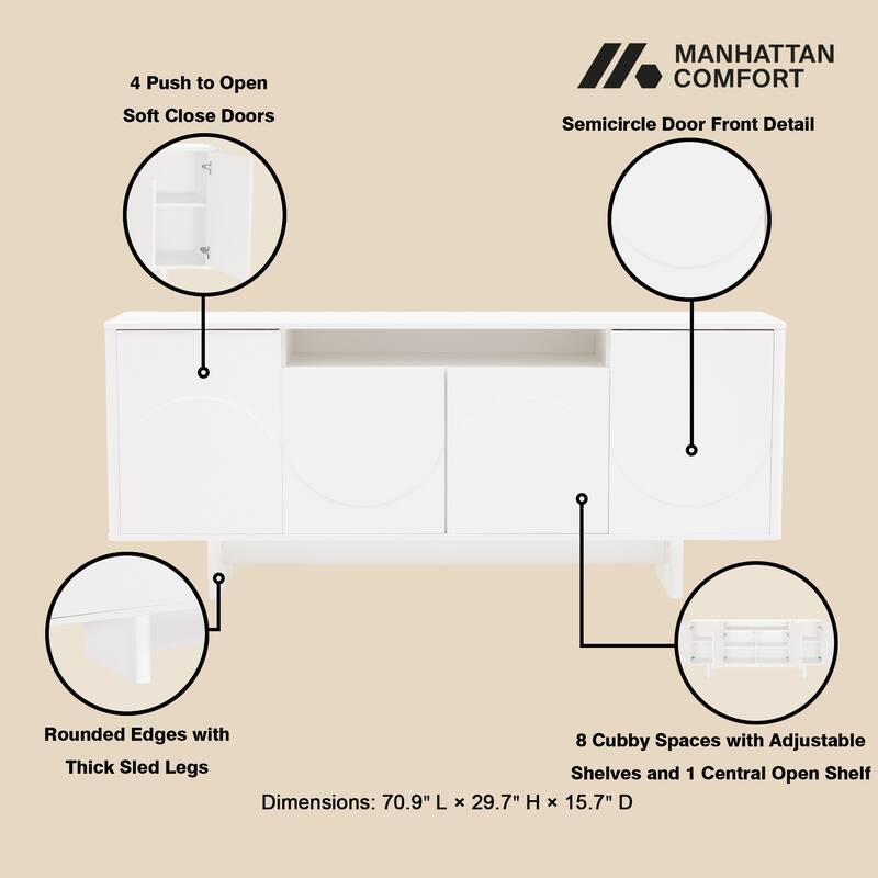 Manhattan Comfort Ella 71" Sideboard