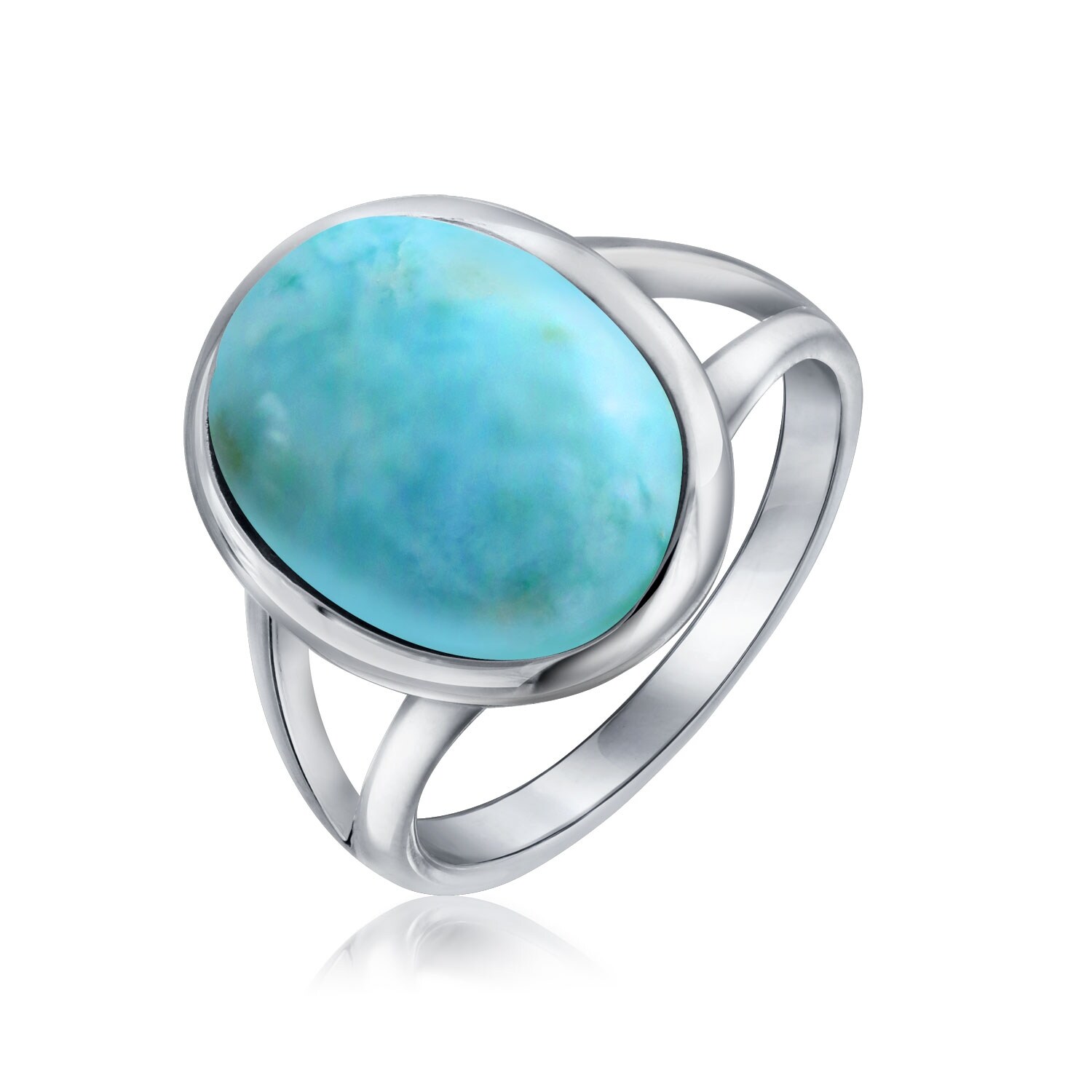 larimar rings set in gold