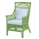preview thumbnail 4 of 28, Rattan Slat Back Cushioned Arm Dining Accent Chair by East at Main - 24x25.5x39.25