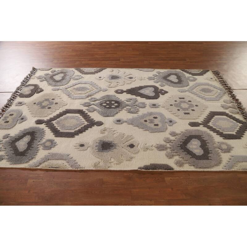 Geometric Moroccan Oriental Area Rug Handmade Wool Carpet - 5'2"x 8'0"
