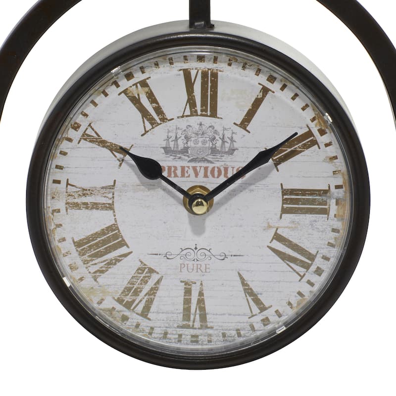 Black Metal Pendulum Stand Clock (Set of 4)