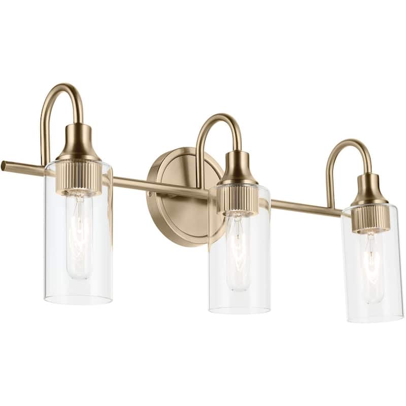 Kichler 55211 Kavi 3 Light 23" Wide Vanity Light with Clear Glass - Champagne Bronze
