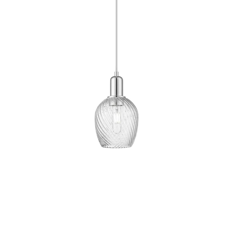 Innovations Lighting 716-1P-11-6 Salina Pendant Salina 6" Wide Mini - Polished Chrome / Clear Spiral Fluted