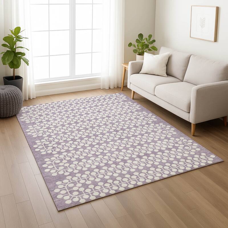 Machine Washable Indoor/ Outdoor Modern Ailey Chantille Rug