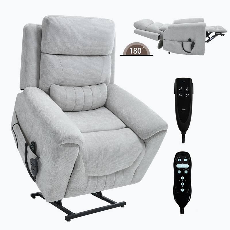 350 Lbs Leatherair Power Lift Recliner Chair,Heavy Duty Motion Mechanism With 8-Point Vibration Massage And Lumbar Heating