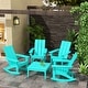 preview thumbnail 33 of 70, POLYTRENDS Shoreside HDPE Eco-Friendly All Weather Square Modern 32" Conversation Table Turquoise