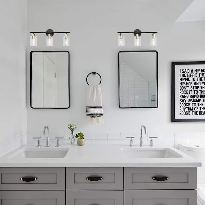 Modern 3-Light Dimmable Bathroom Vanity Lights, Industrial Wall Sconces, Modern Wall Lights - W22.83"x H8.46"