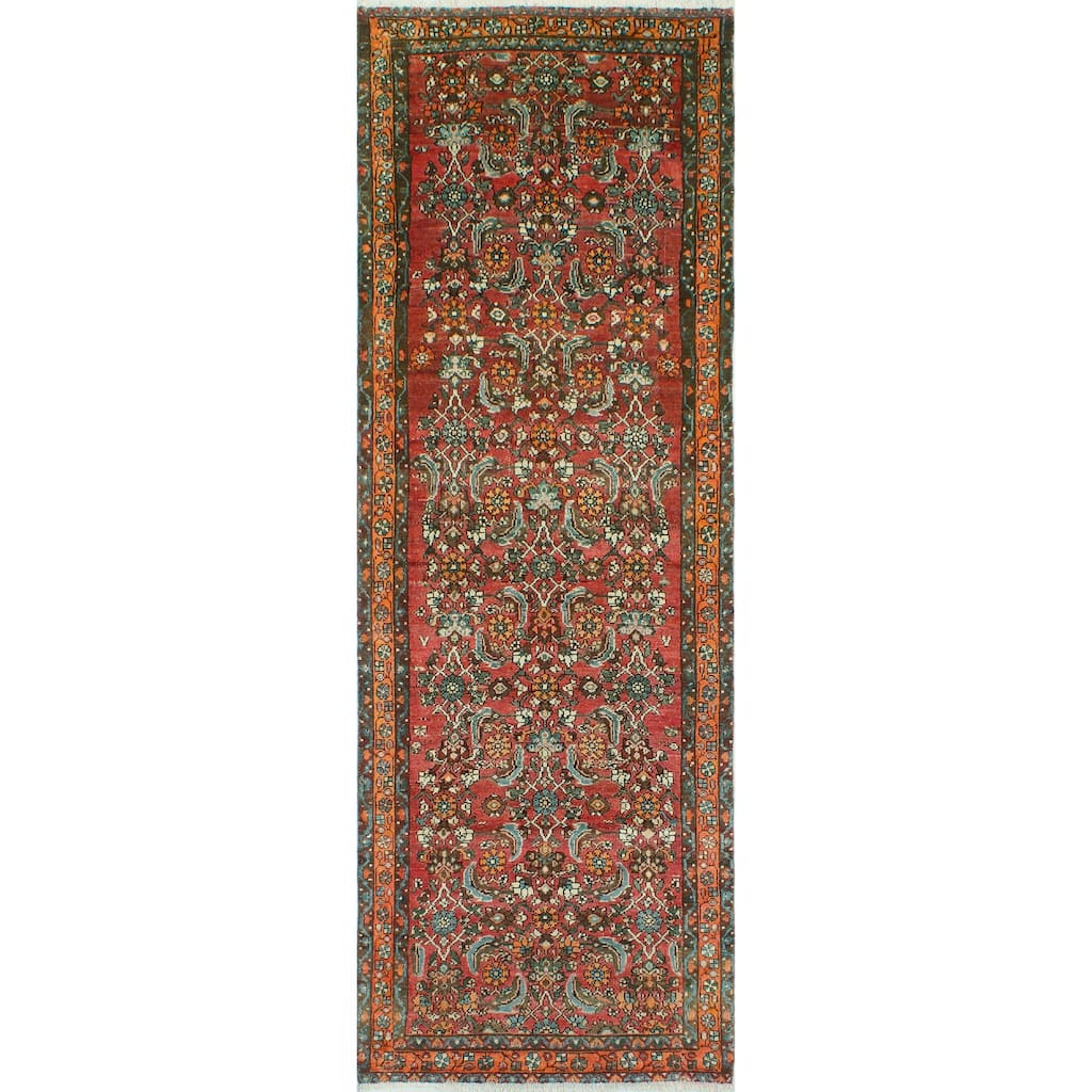 Fine Vintage Distressed Ipyana Red/Orange Runner - 3'4" x 9'9"