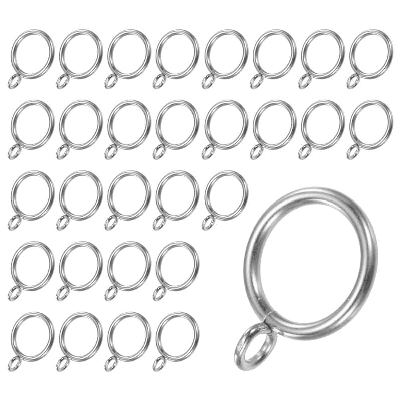 30-Pack Curtain Rings W Eyelet, I D Metal Rings for Curtain Rods