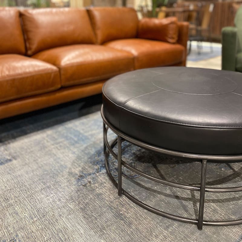 Ashton 38" Wide Ottoman, Black