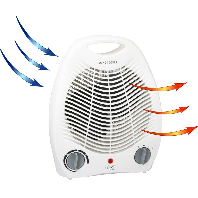 1500W Compact 2 Speed Indoor Use Fan Heater with Adjustable Temperature in White