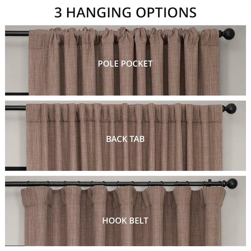 Exclusive Fabrics Textured Faux Linen Extra Wide Room Darkening Curtains for Bedroom & Living Room Curtains (1 Panel)