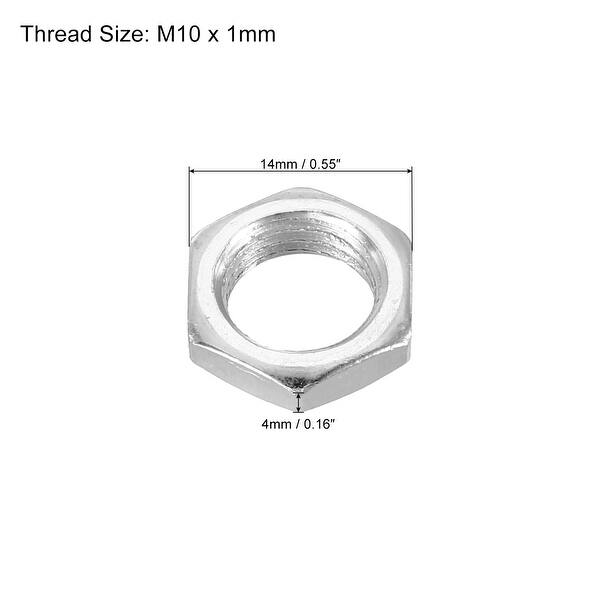 30pcs M10x1.0 Steel Hex Nuts Hardware Nuts Screw Bolt Fasteners 4mm