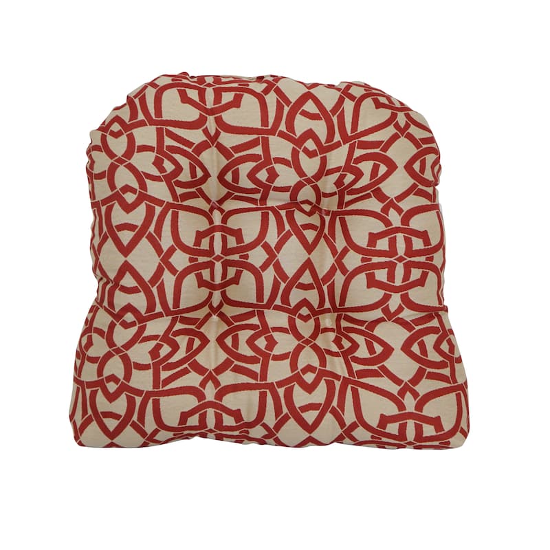 19-inch Rounded Back Premium Woven Outdoor Chair Cushions (Set of 2) - 19 x 19