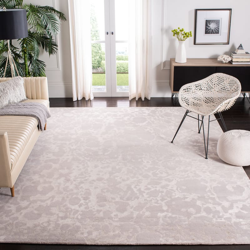 SAFAVIEH Couture Hand-knotted Tibetan Iria Modern Wool Rug - 9' x 12' - Silver