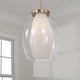 preview thumbnail 2 of 4, 13" W x 18" H 1-Light Pendant in Aged Brass with Layered White and Clear Glass - 13"W x 18"H