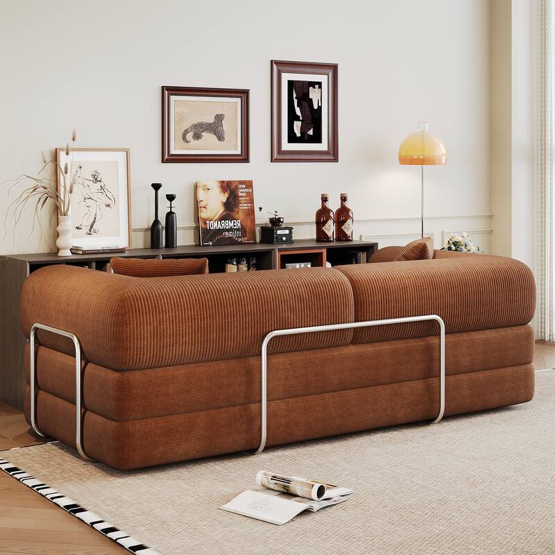78.8" Convertible Floor Sofa Bed, Corduroy Folding Mattress Sofa Couch for Small Spaces ,No Assembly