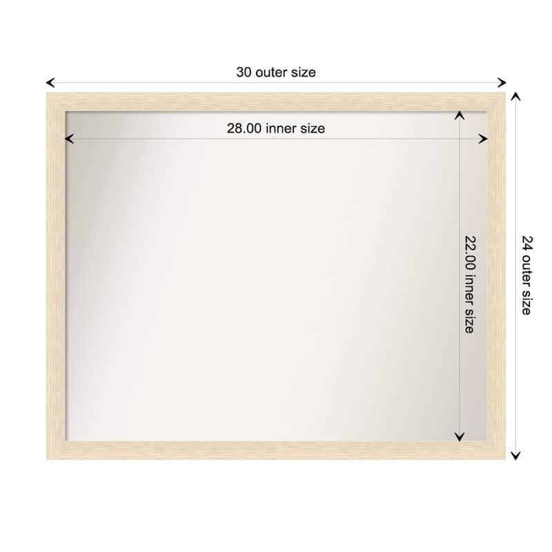 Woodgrain Stripe Non-Beveled Wood Framed Wall Mirror - Woodgrain Stripe Blonde - Glass Size 28x22