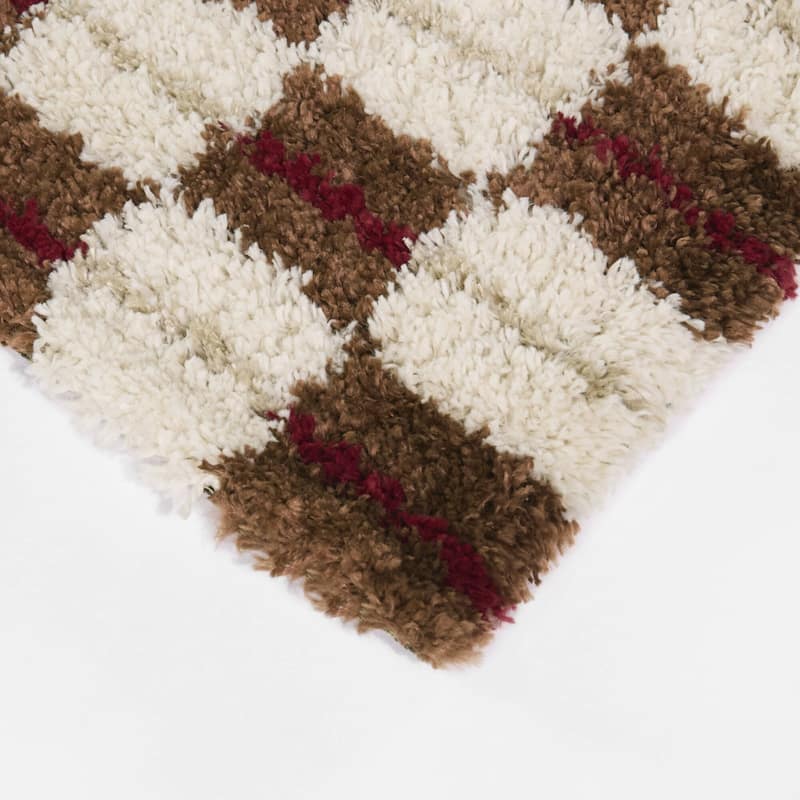 Bateman Modern Checkered Shag Area Rug