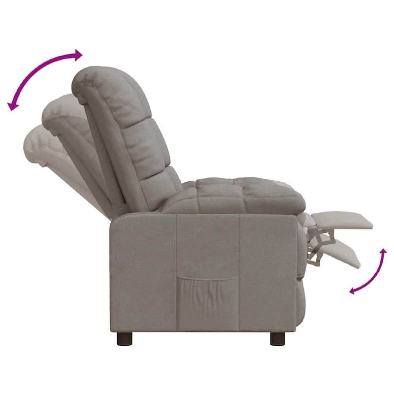 vidaXL Recliner Taupe Fabric - 29.1" x 38.9" x 40.1"