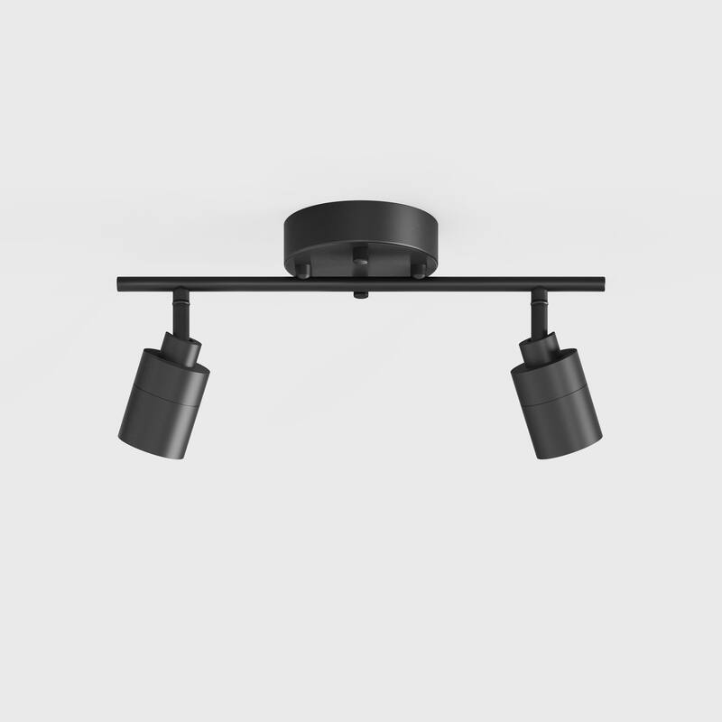 Shura 2-Light Black Integrated LED Track Light with Rotatable Heads, 1 ft. Fixed Track Lighting Kit, 3000k, 1470 Lumens