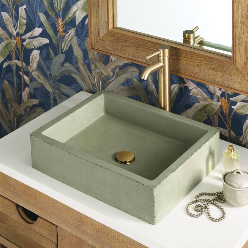 Native Trails Nipomo 19-1/2" Single Basin NativeStone Bathroom Sink - Sage