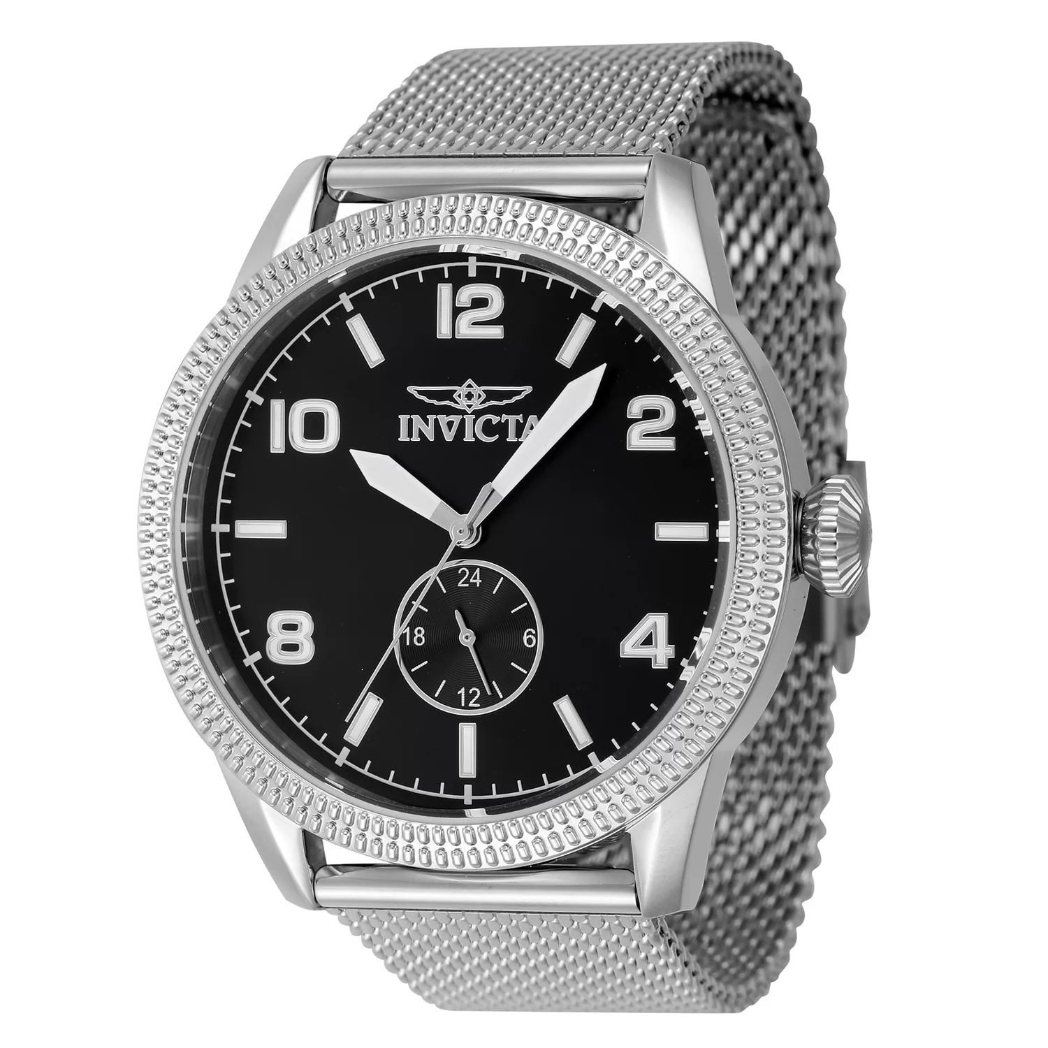 Invicta Men's 47134 Vintage Quartz 3 Hand Black Dial Watch