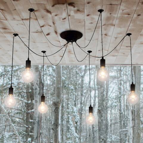 Industrial Black Spider Chandelier 6-bulbs 10 bulbs -14 bulbs Bedroom Light Basement Light