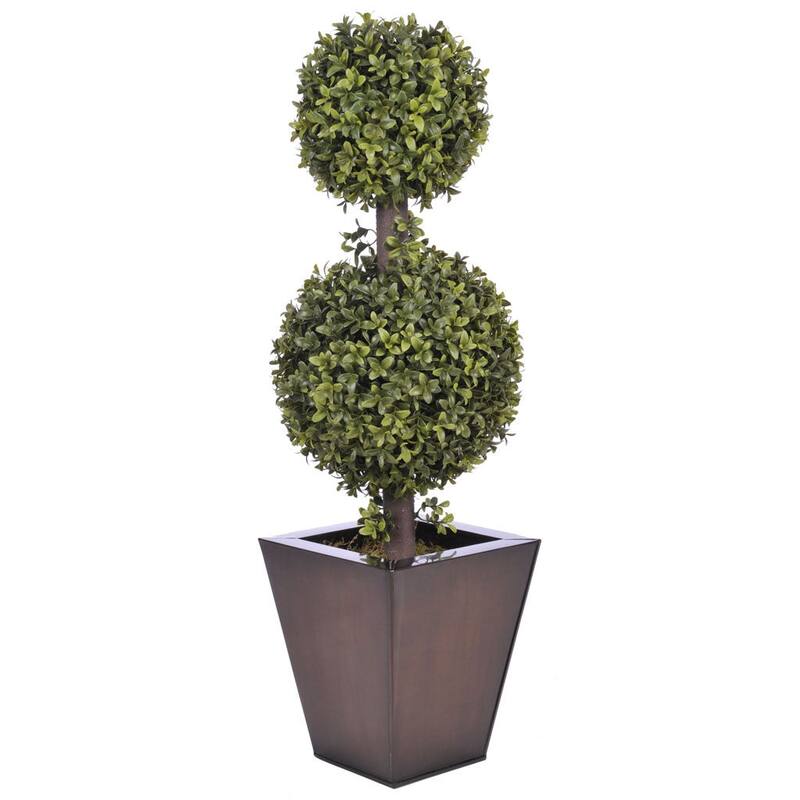 Faux 2ft Double Ball Topiary in Planter