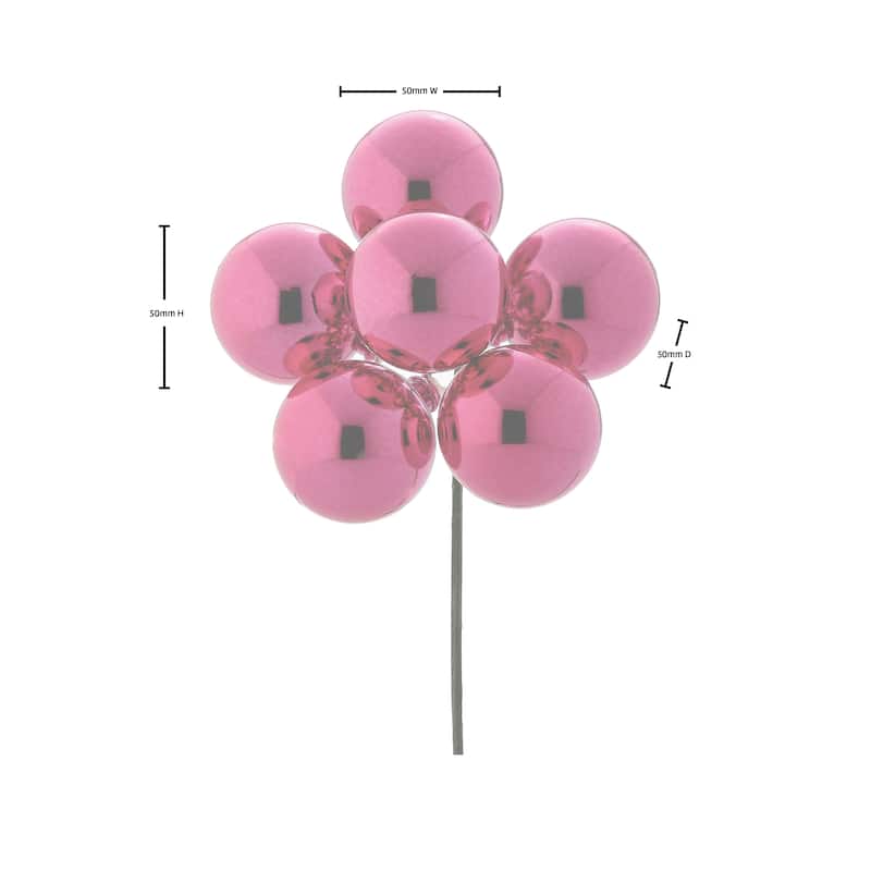 50mm Shatterproof Plastic Bunch of 6 Stemball Set of 6