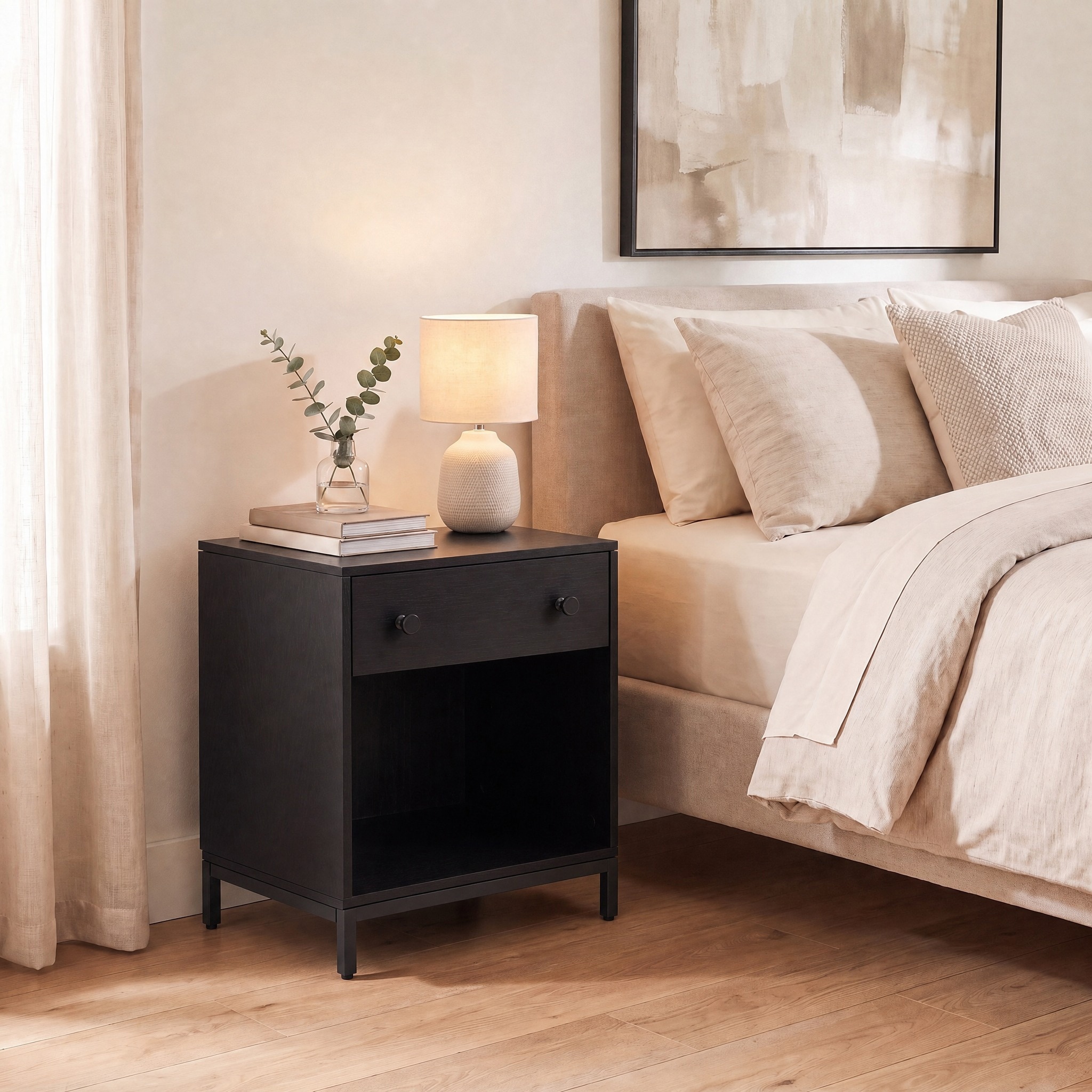 SEI Furniture Himalay 1-Drawer 1-Shelf Nightstand
