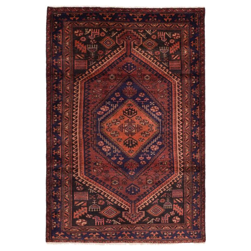 ECARPETGALLERY Hand-knotted Andelz Dark Red Wool Rug - 4'11 x 7'3