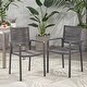 preview thumbnail 5 of 8, Patios Aluminum Dining Chair Set of 2, Rope Weave Chair - Dark Grey