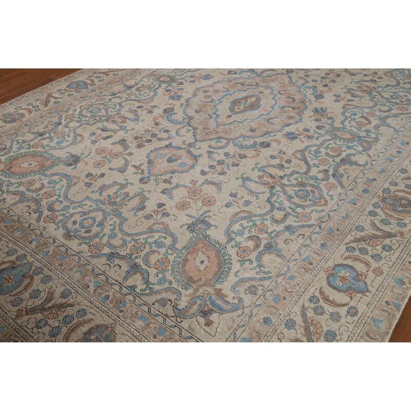 Tabriz Persian Vintage Area Rug Hand-Knotted Traditional Wool Carpet - 8'2" x 11'8"