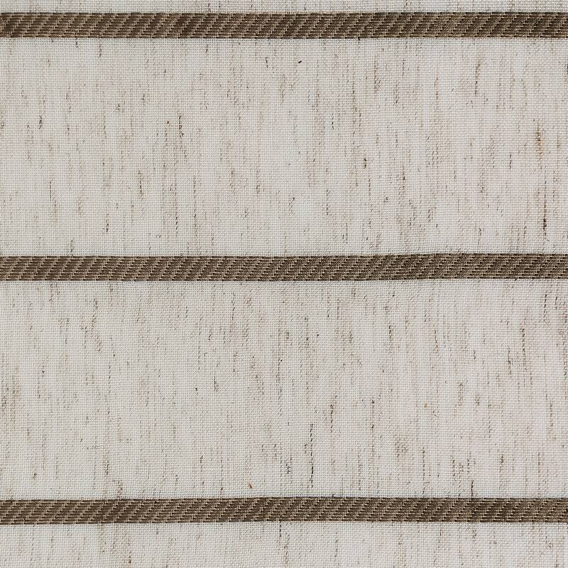 Clean Window Twill Stripe Anti-Dust Linen Blend Sheer Curtain Panel, Single Panel