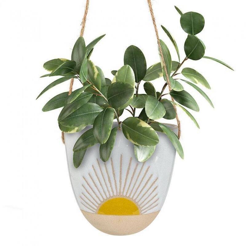 Sun Beams Pattern On Hanging Planter - Multi