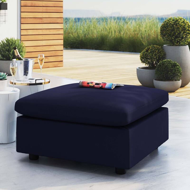 Commix Sunbrella® Outdoor Patio Ottoman - Navy