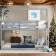 preview thumbnail 2 of 50, Low Height House Bunk Bed with Headboards,Guardrails,Ladder,Twin Over Twin Kids Bed