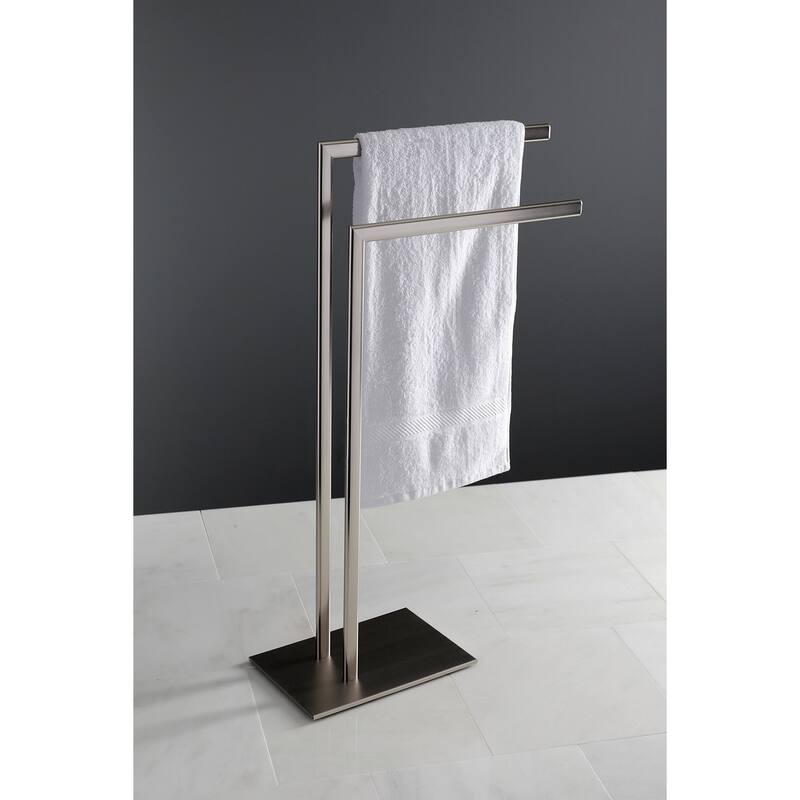 Edenscape Pedestal Dual Towel Rack in Polished Chrome