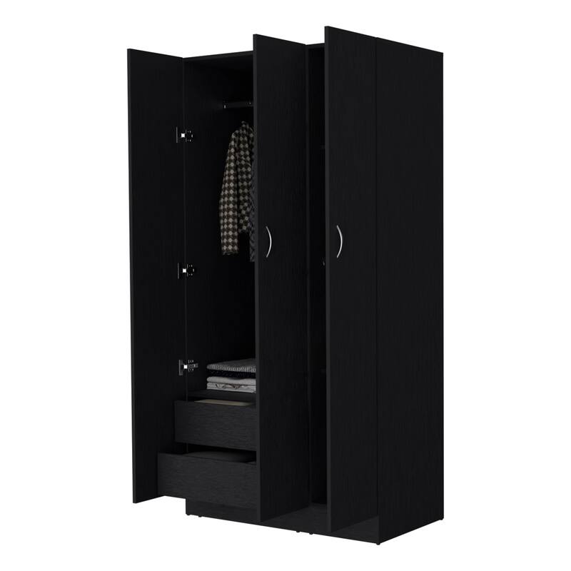 Augusta 3-Door Wardrobe with Hanging Rod White