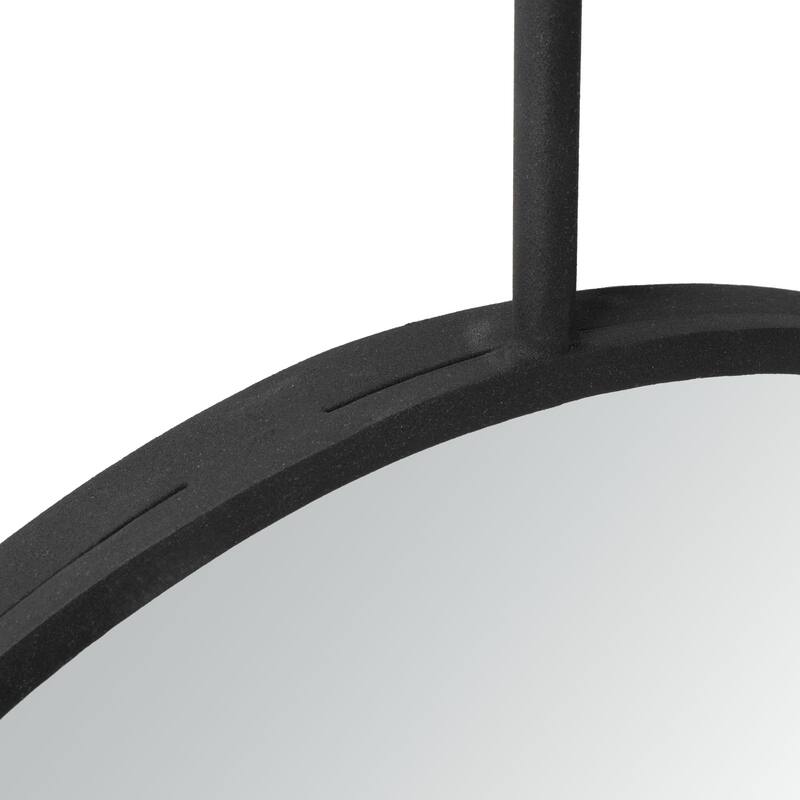 SAFAVIEH Ivana 18-inch Modern Black Round Mirror - 18" W x 2" L x 42" H - 18Wx2Dx42H