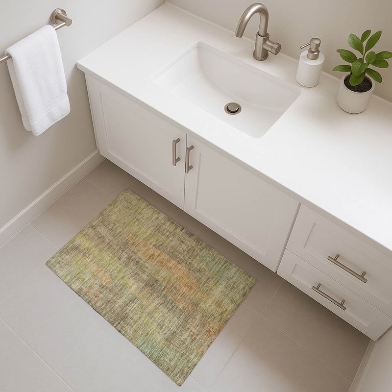 Premium Washable Super Soft Abstract Modern Mayfield Rug - Taupe - 1'8" x 2'6"