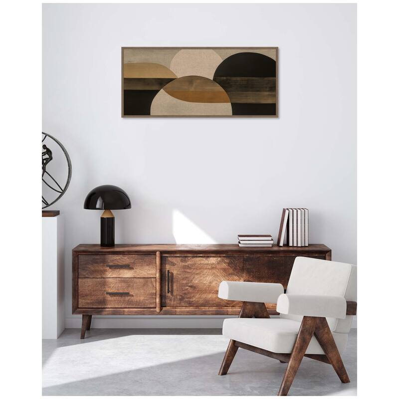 Kate and Laurel Neutral Rich Tonal Abstact II by The Creative Bunch Studio Framed Canvas Wall Art Print